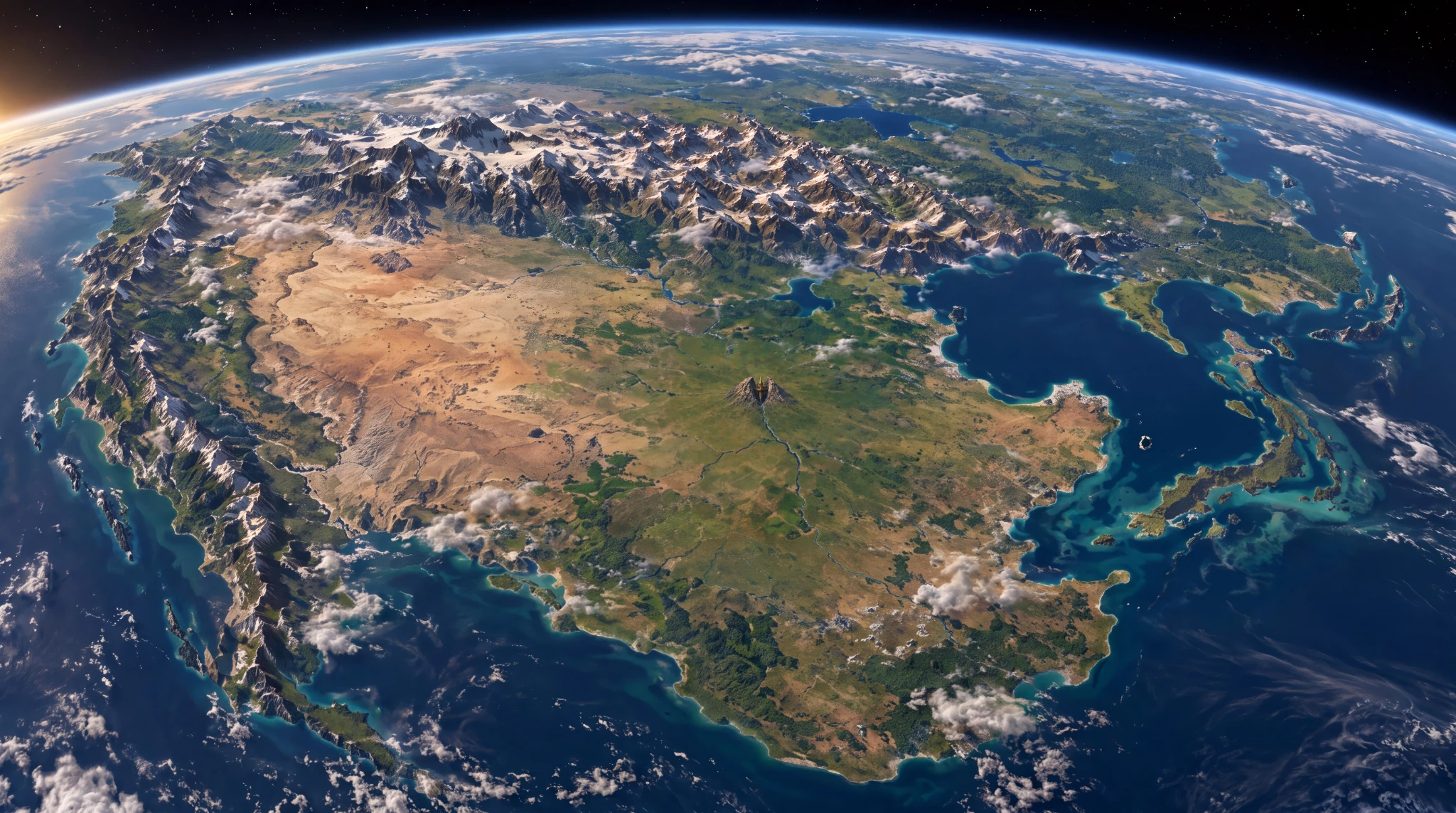 Ancient continent viewed from orbit